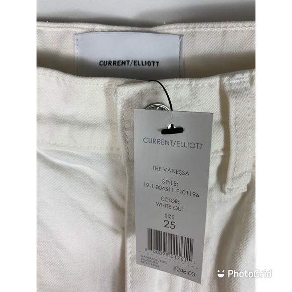 NWT CURRENT ELLIOTT The Vanessa White Out Jeans 25 - Picture 8 of 12
